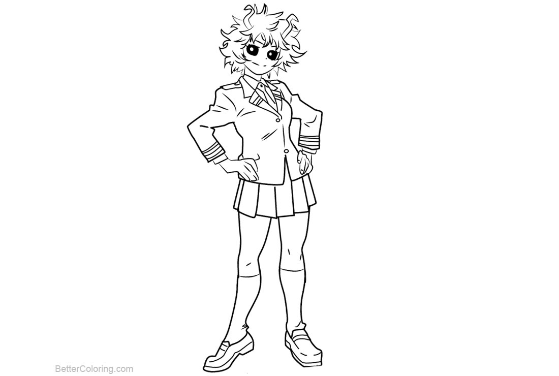 My Hero Academia Coloring Pages Mina Ashido - Free Printable Coloring Pages