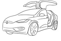 tesla model x coloring page