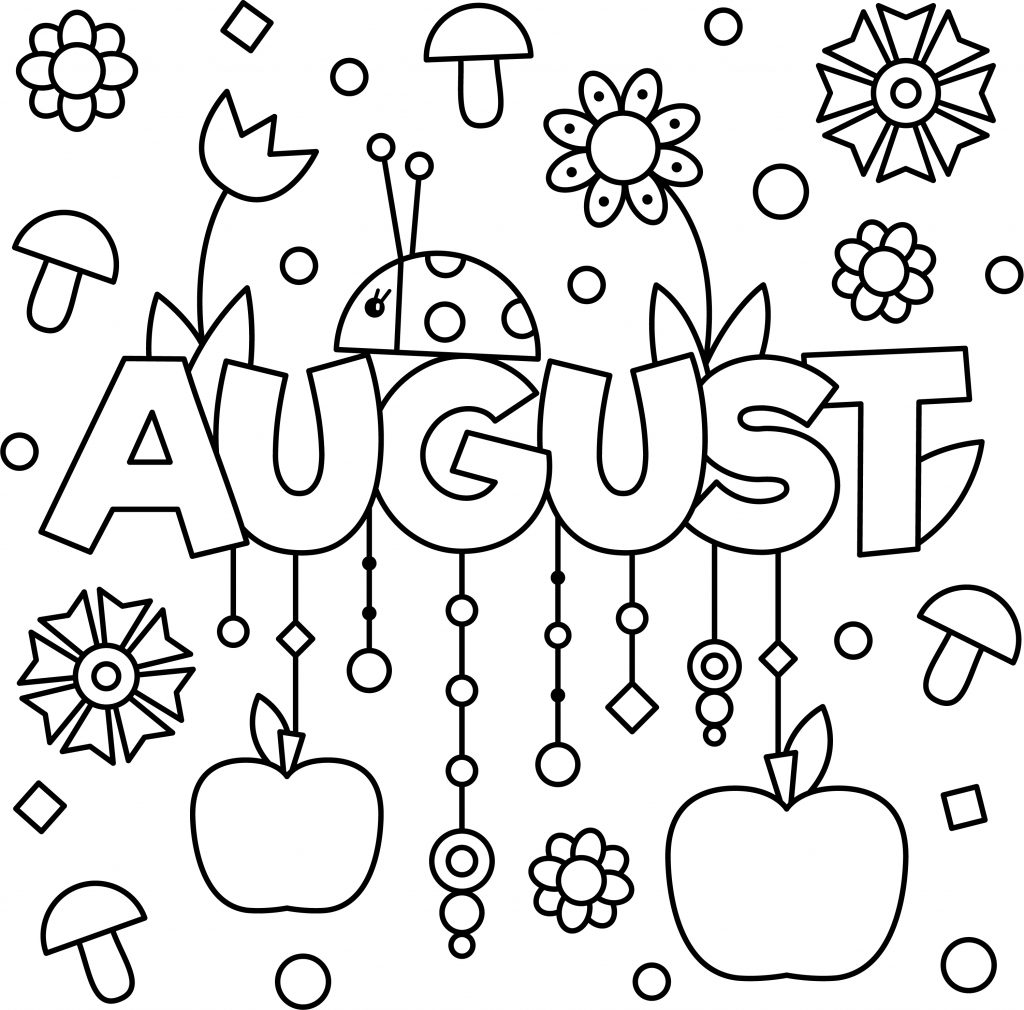 Print and color summer pdf coloring books from primarygames. Monthly August Colouring Page Printable - Thrifty Mommas Tips