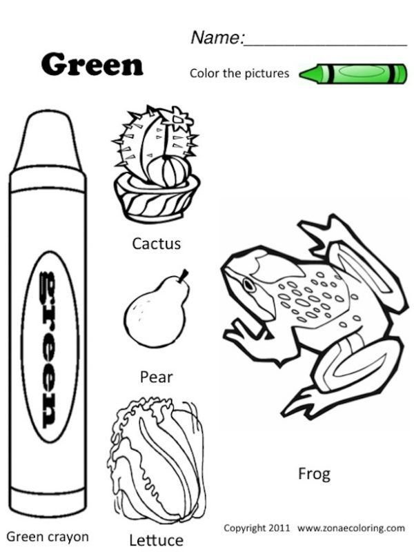 The Color Green Coloring Pages AZ Coloring Pages | Color worksheets