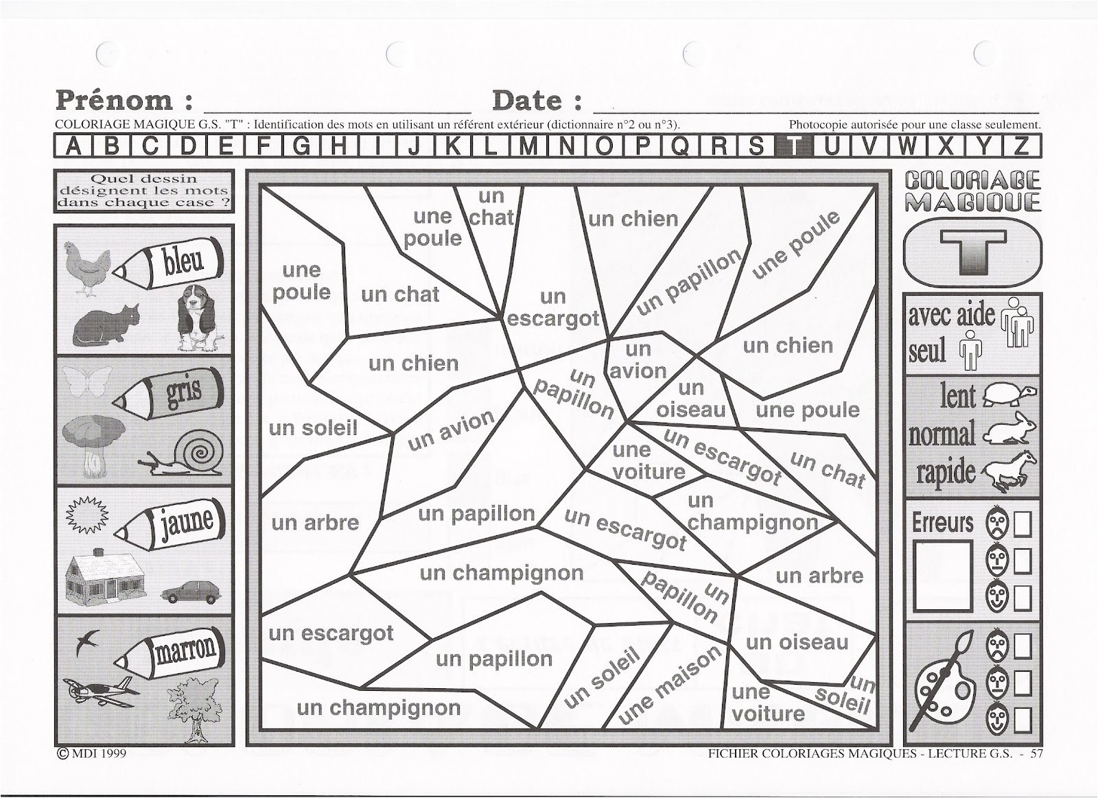 Coloriage Magique Reconnaissance Des Lettres Gs | danieguto