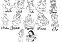 disney princess outline