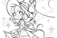 anime witch coloring pages