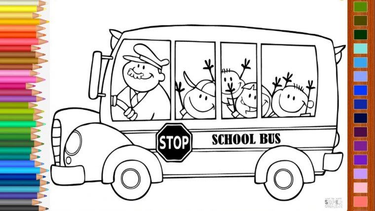 wheels on the bus coloring pages