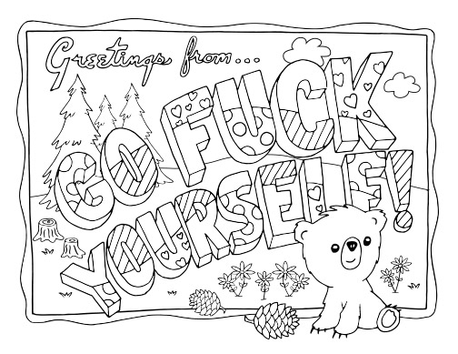FREE Printable Coloring Pages for Adults with Swear Words!