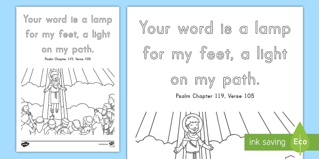 Psalm 119:105 Coloring Page (nauczyciel wykonał) - Twinkl