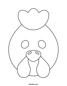 Hen Mask to Color | Masque, Comptines, Coloriage