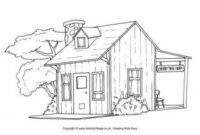 farmhouse coloring page