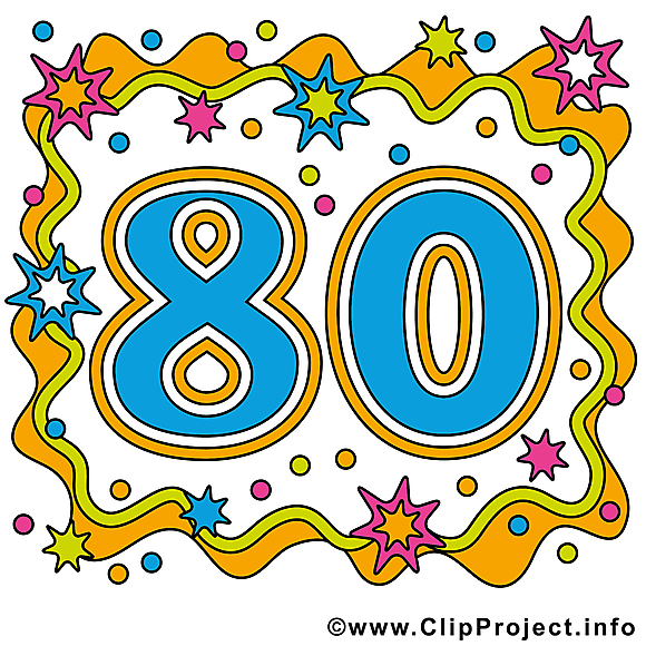 80 ans clipart – Anniversaire dessins gratuits - Anniversaire dessin