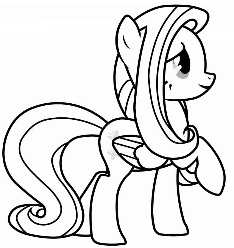 Fluttershy 1 Coloring Page - Free Printable Coloring Pages for Kids