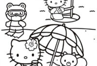summer hello kitty coloring pages summer hello kitty coloring pages