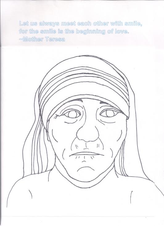 Potrait Mother Teresa Coloring Pages