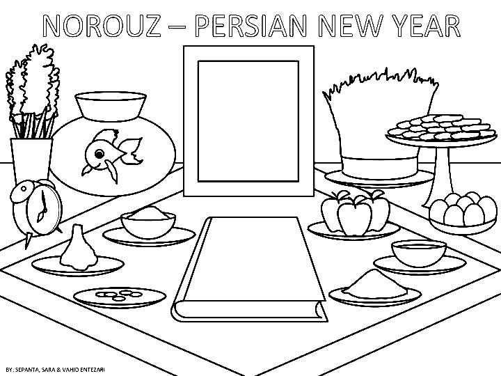 Coloriage du Nouvel An persan de Norouz - Coloriages gratuits à imprimer