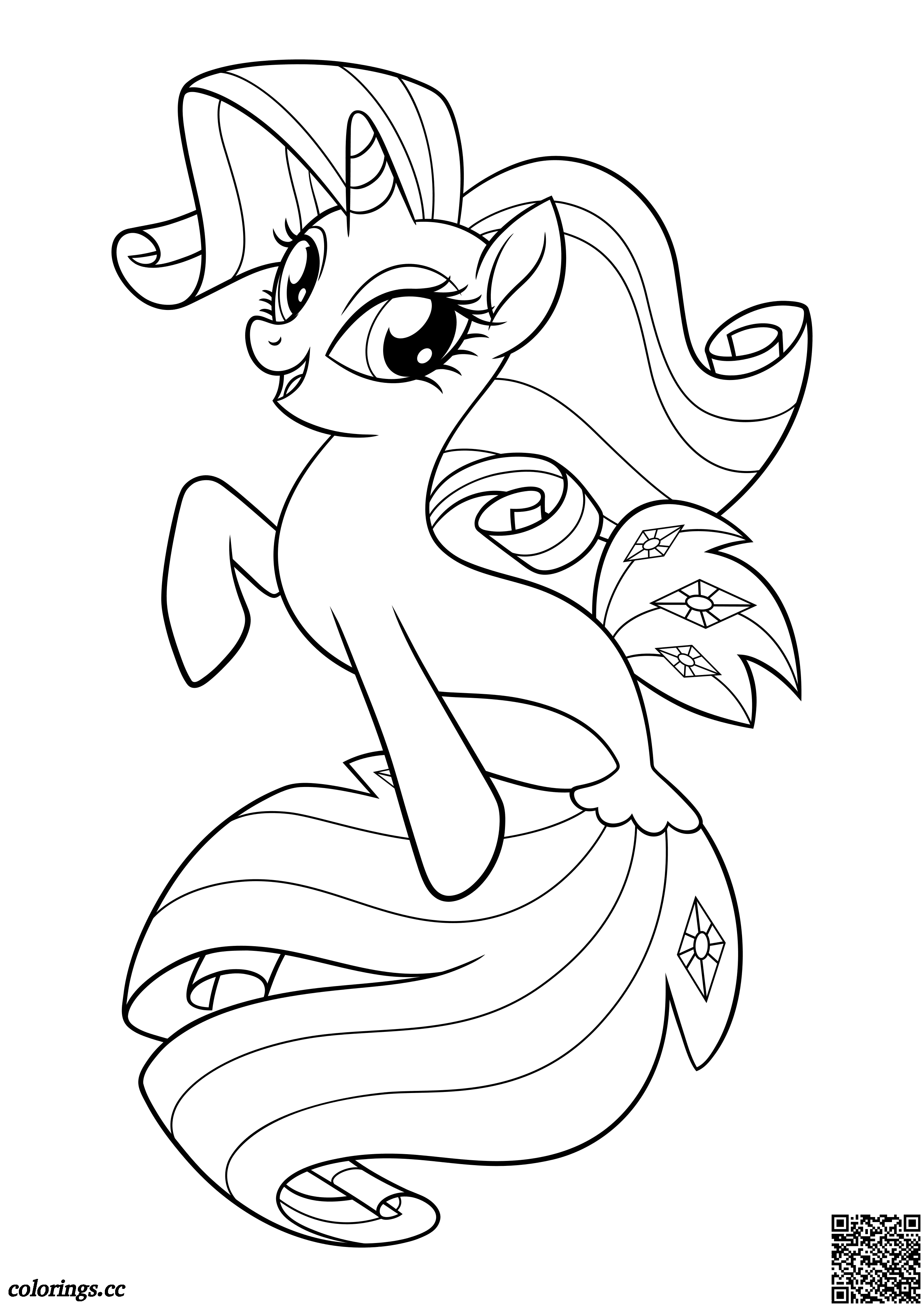 Rarity - sea pony coloring pages, My little pony movie coloring pages