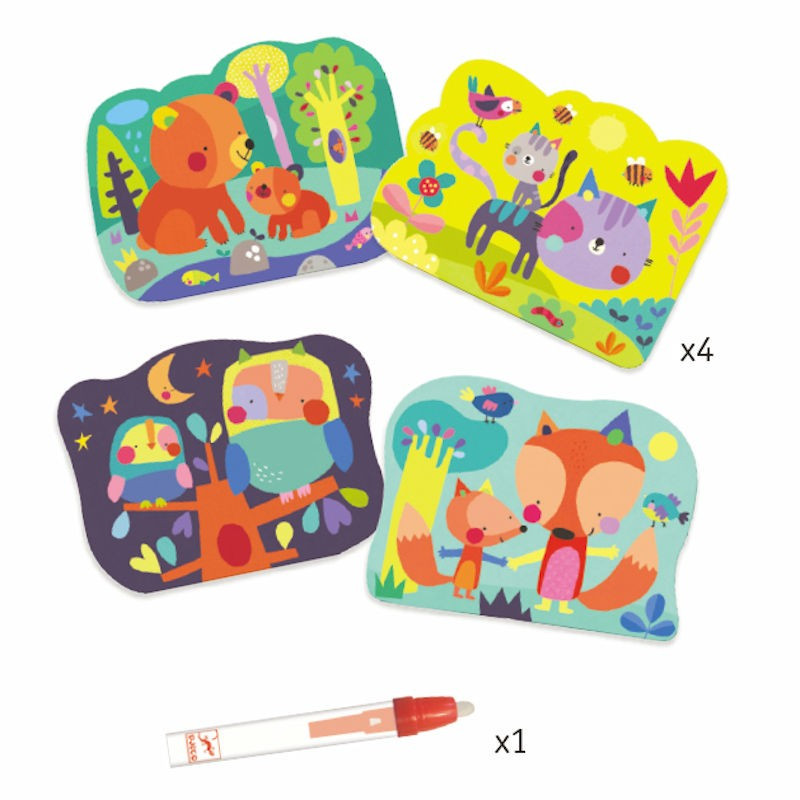 Coloriages magiques à l'eau "Caché dans les bois" DJECO 9064