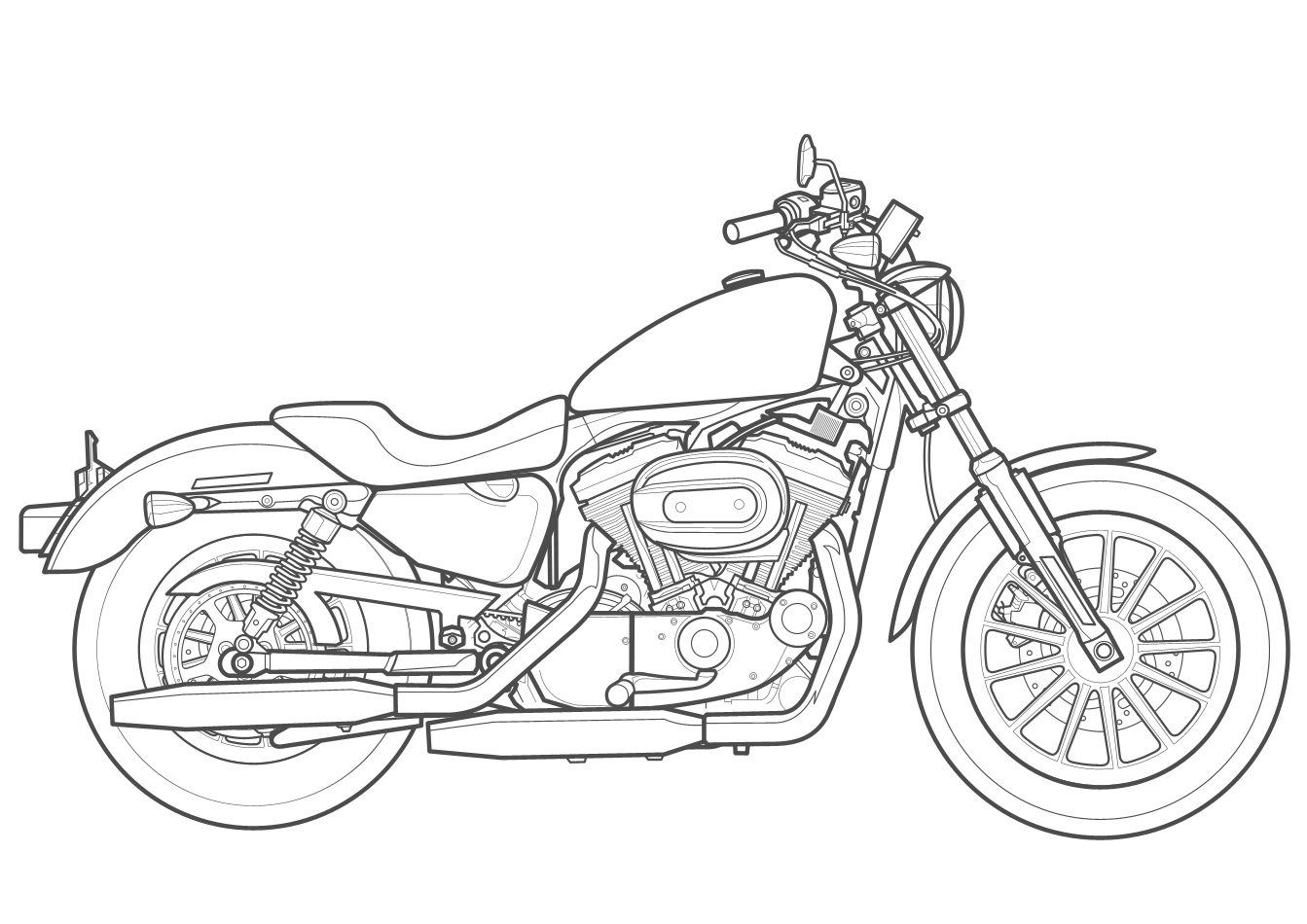 Coloring Pages Harley Davidson at GetColorings.com | Free printable