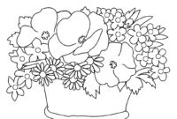 basket of flowers coloring page basket of flowers coloring page