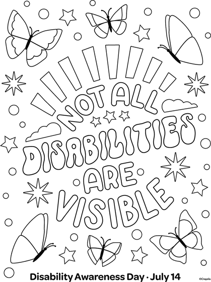 Not All Disabilities Are Visible Coloring Page | crayola.com