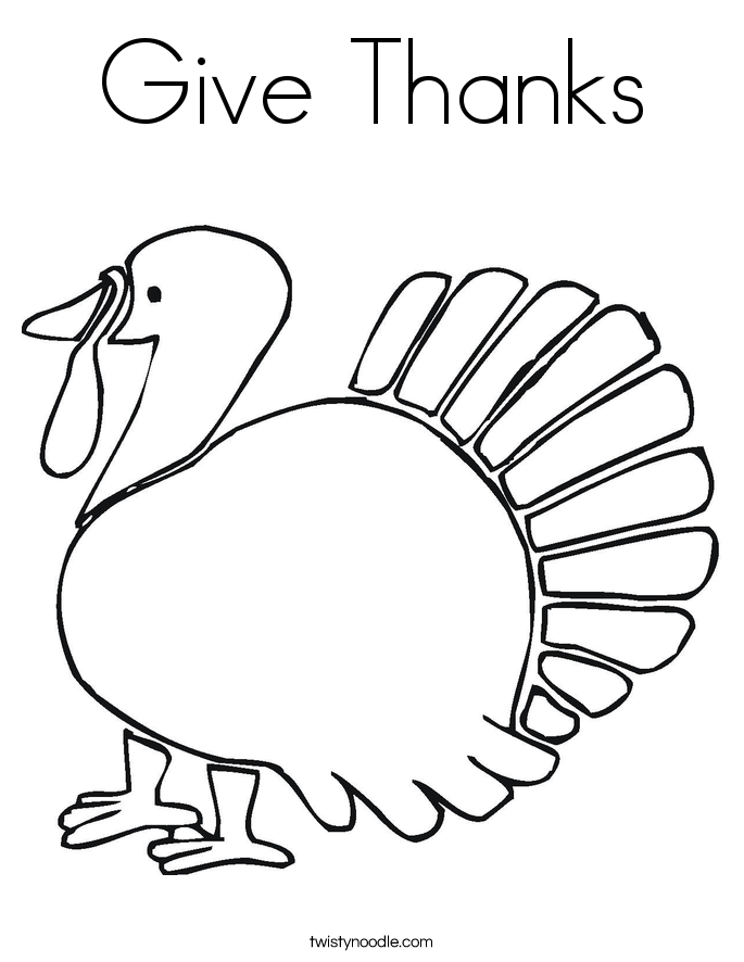 Give Thanks Coloring Page - Twisty Noodle