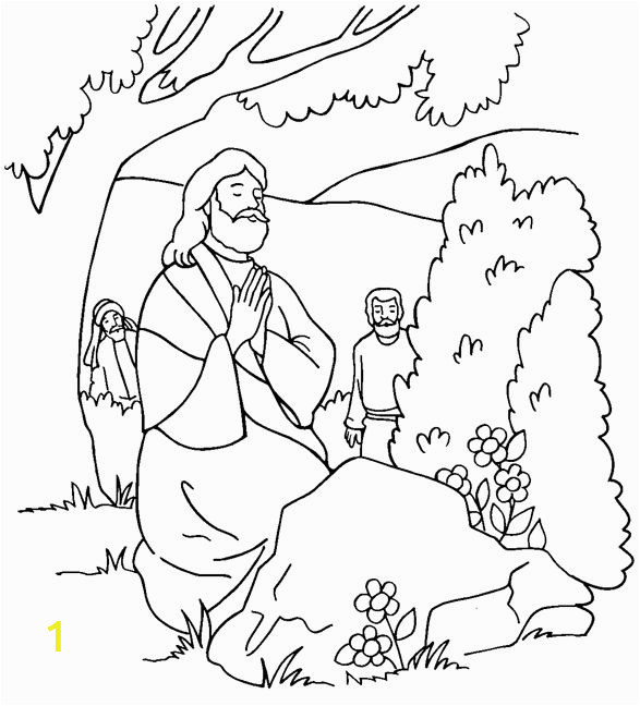Jesus Praying In the Garden Of Gethsemane Coloring Page | divyajanan
