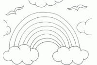 rainbow with clouds coloring sheet rainbow with clouds coloring sheet