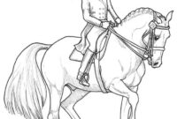 coloriage cheval dressage