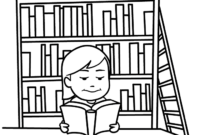 library coloring pages printables