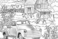 realistic farm coloring pages
