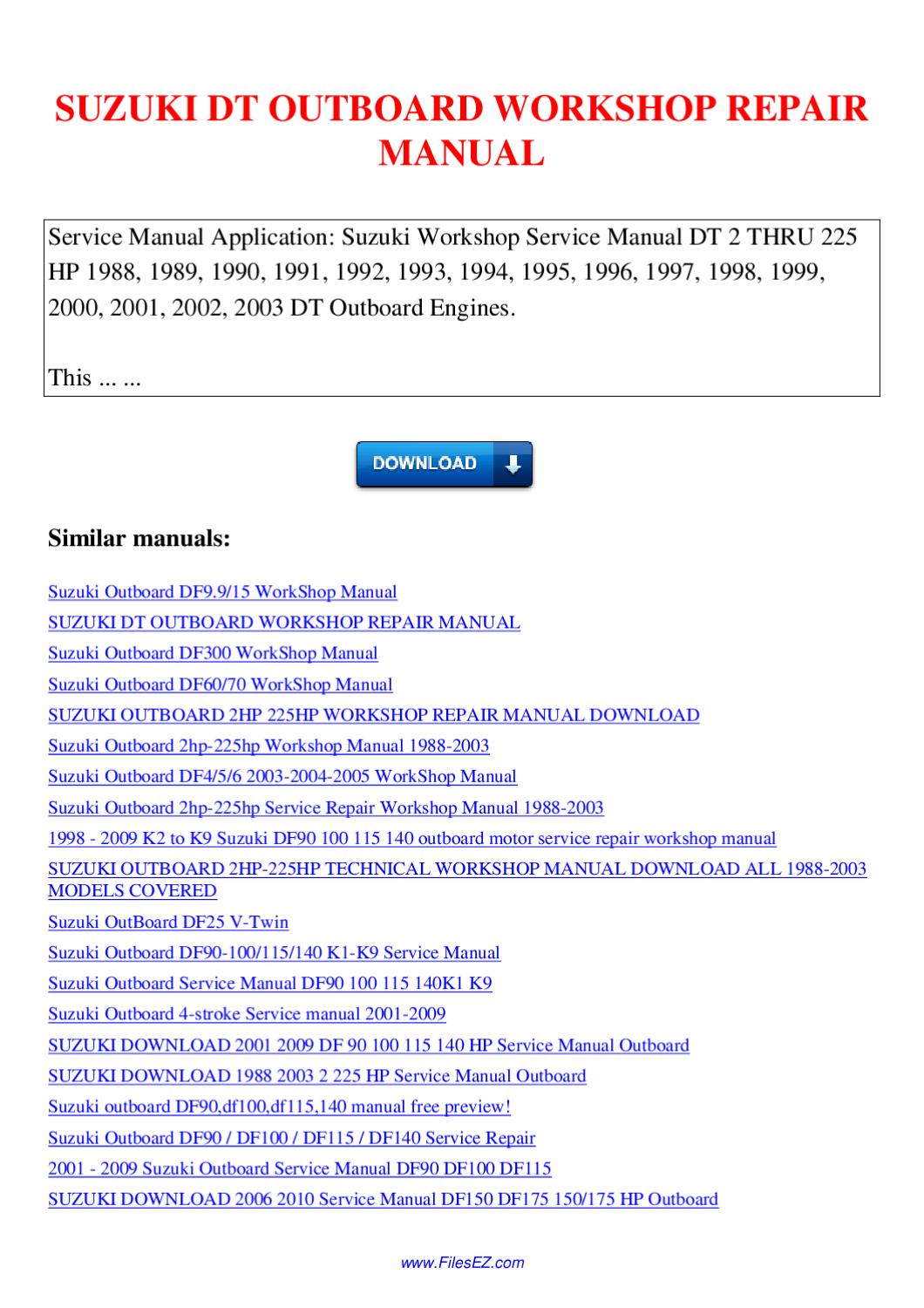 Download Suzuki Outboard Service Manual - energybinary