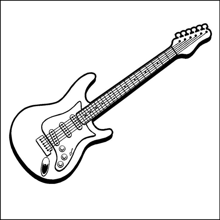 Free Printable Electric guitar coloring pages for kids | Guitar drawing