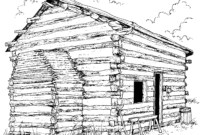 cabin coloring page