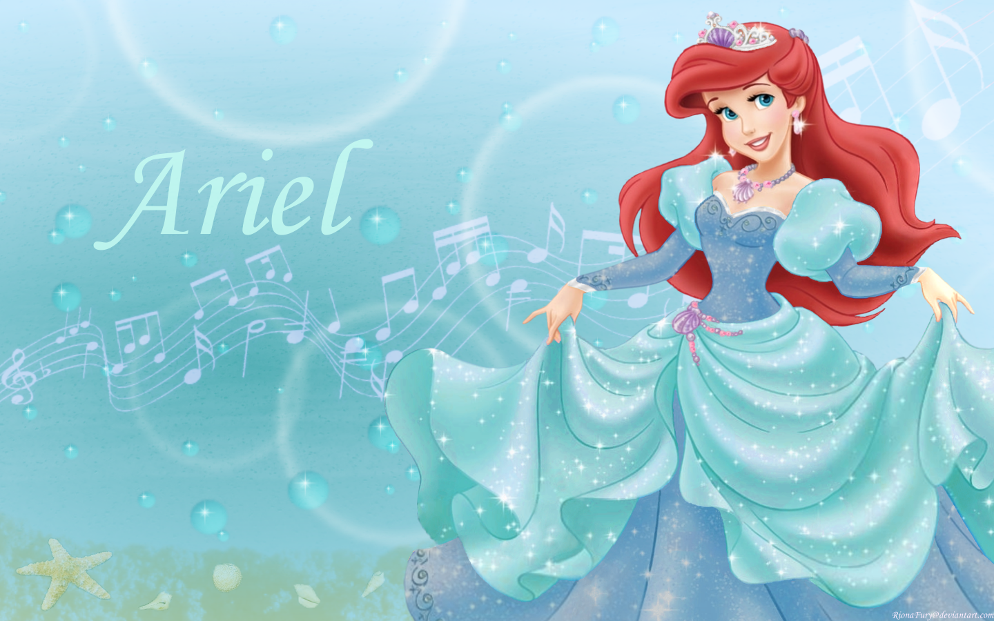 Ariel in Aqua and blue - The Little Mermaid Wallpaper (23916047) - Fanpop