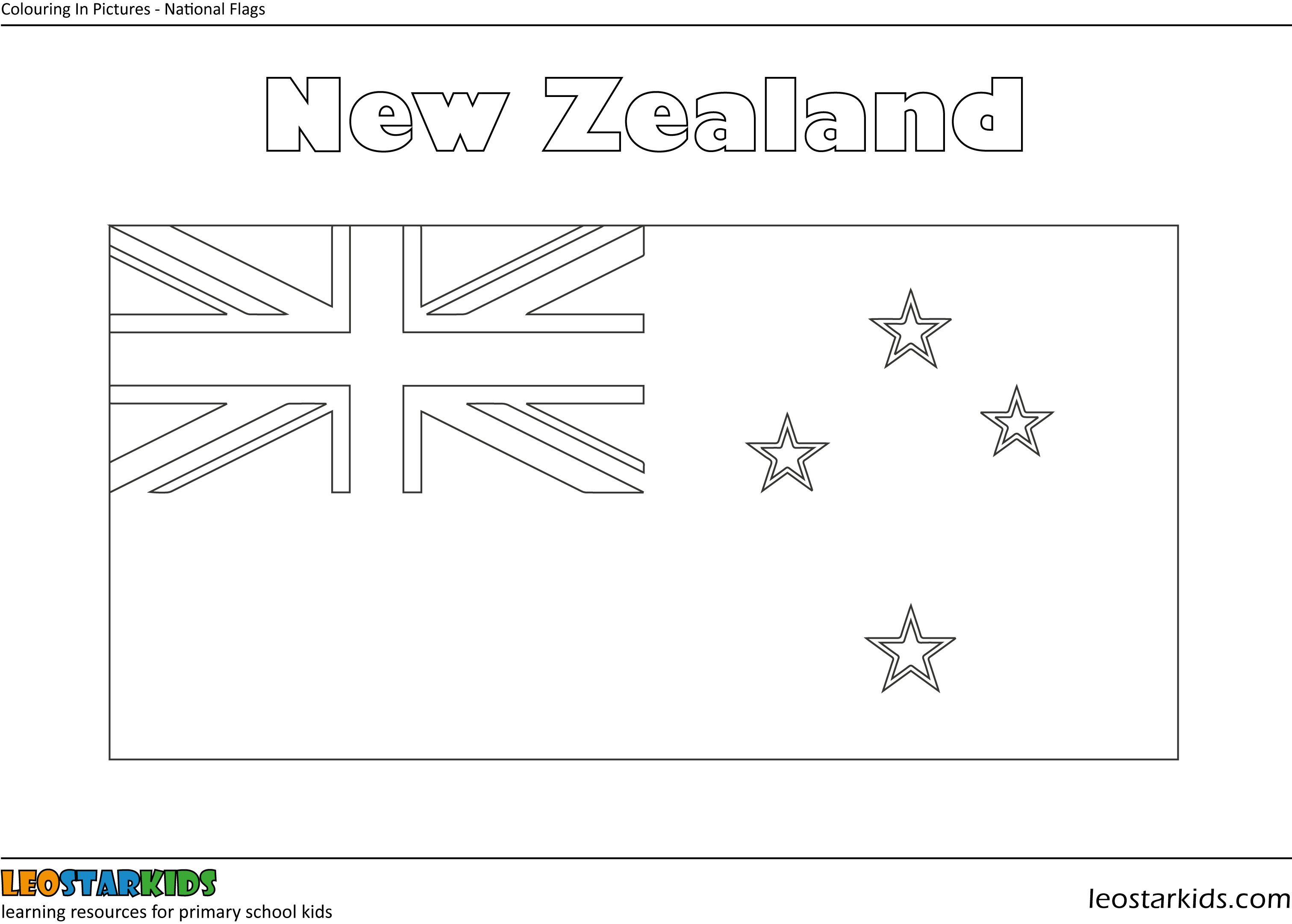 Colouring In -New Zealand-flag - LEOSTARKIDS
