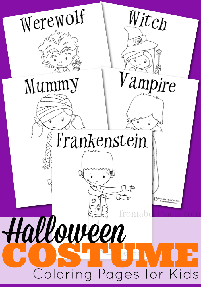 Printable Halloween Costume Coloring Pages for Kids - From ABCs to ACTs