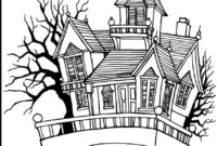 haunted house coloring page free haunted house coloring page free