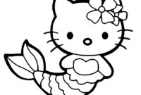 mermaid kitty coloring page