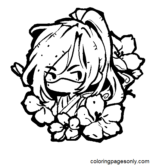 Kaoru Sakurayashiki (Cherry Blossom) Coloring Pages - SK8 the Infinity