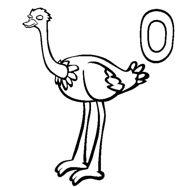 Picture of an Ostrich Coloring Page | Color Luna