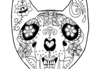 day of the dead cat coloring pages