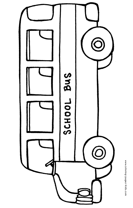 Bus color pages - Coloring pages for kids - Transportation coloring