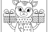 reindeer cute christmas coloring pages