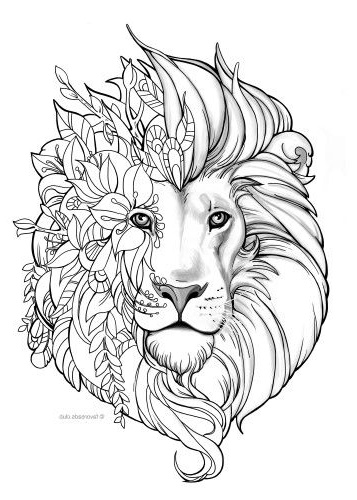 Image de Eau: Dessin Mandala Lion A Colorier