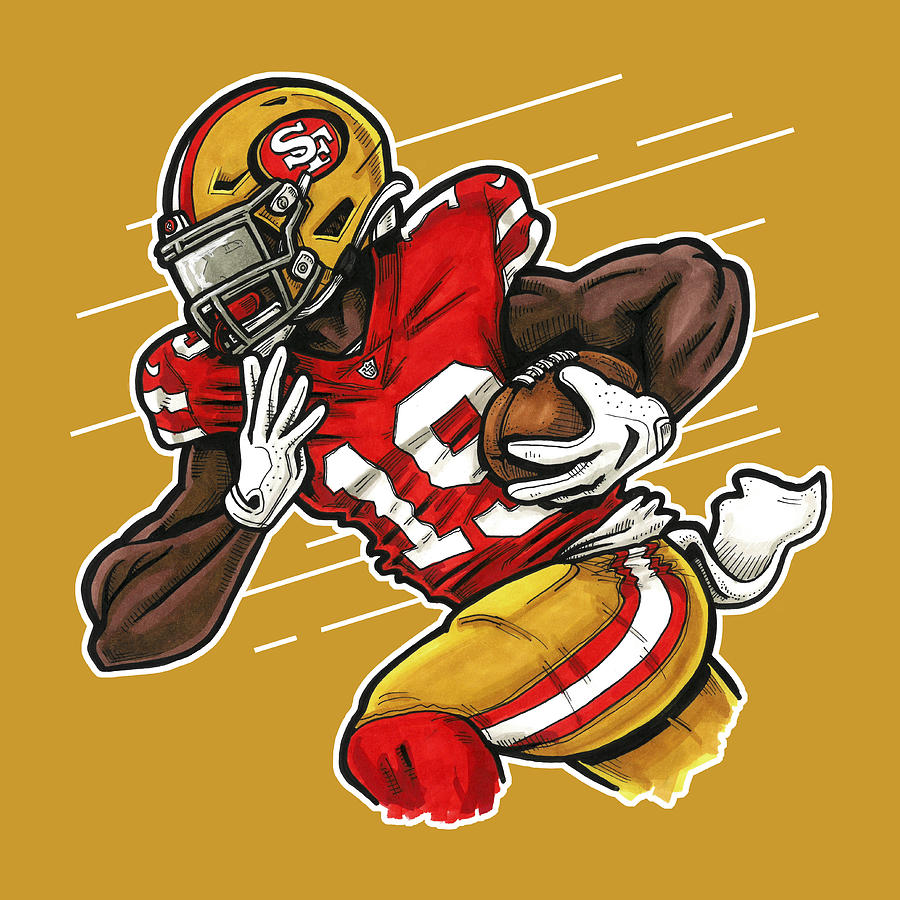 Deebo Samuel Gold Drawing by Richard Miller - Pixels