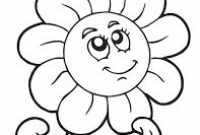 smiling flower coloring page