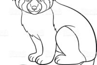 cute red panda coloring page
