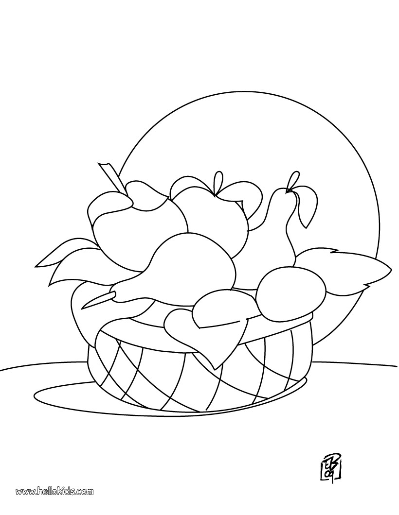 Fruit Basket Coloring Pages | Minister Coloring