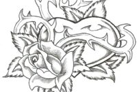 coloring pages of roses and hearts
