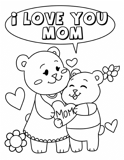 I Love You Mom Coloring Page Download Printable PDF | Templateroller