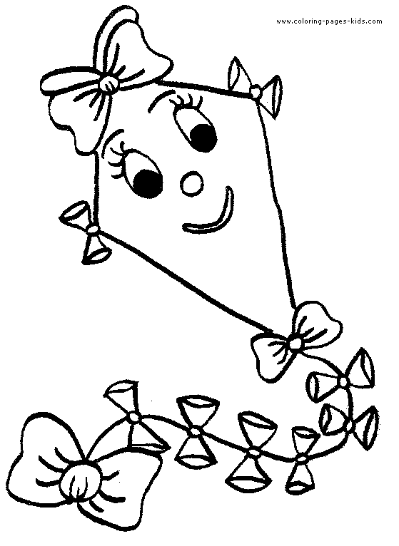 Kite color page - Coloring pages for kids - Miscellaneous coloring