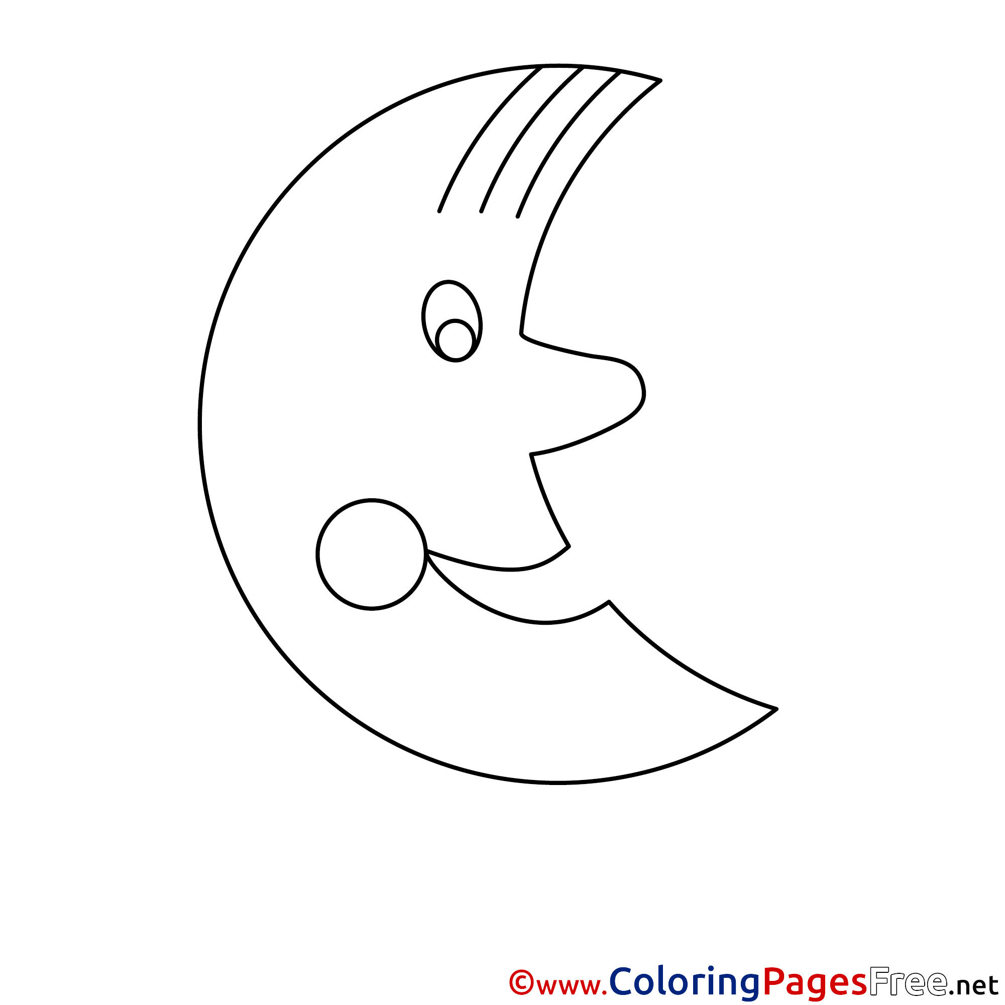 Moon Colouring Sheet download free